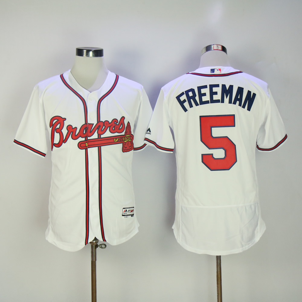 Men Atlanta Braves 5 Freeman White MLB Jerseys